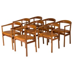 Ensemble de huit chaises de salle à manger en acajou "Tokyo" de Carl-Axel Acking