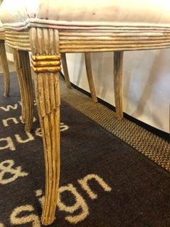 Set of Eight Maison Jansen Dining Chairs Each Having a Custom Painted Back Rest