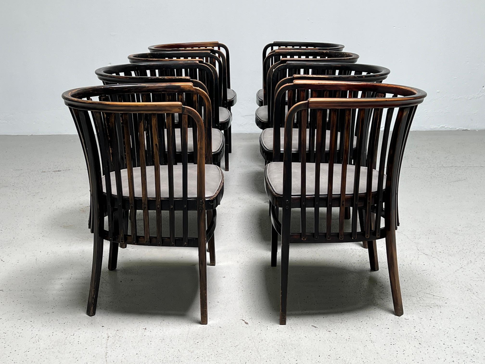 Early 20th Century Set of Eight Marcel Kammerer Dining Chairs for Gebruder Thonet