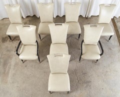 Set of Eight Marge Carson Regency Leather Dining Chairs