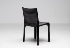 Set of Eight Mario Bellini Black Leather CAB 412 Chairs for Cassina