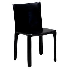 Set of Eight Mario Bellini Black Leather CAB 412 Chairs for Cassina