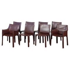 Set of Eight Mario Bellini Cab Chairs for Cassina