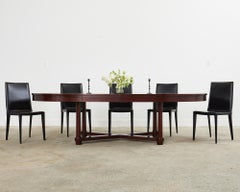 Set of Eight Mario Bellini Style Italian Leather Dining Chairs by Frag