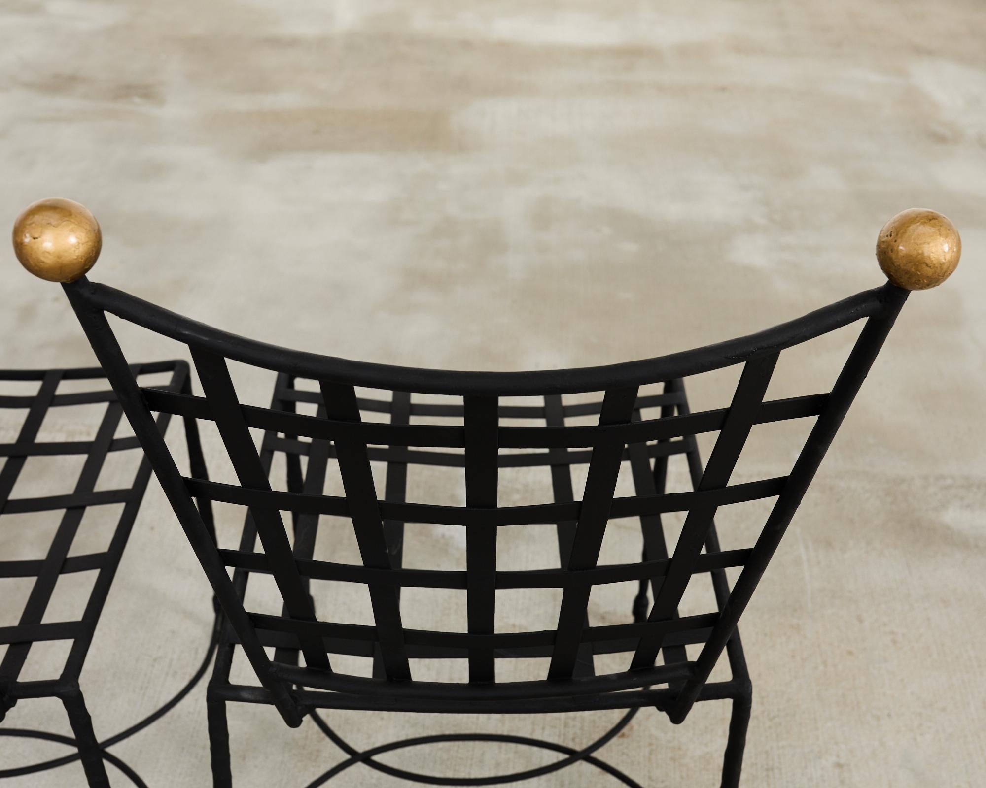 Set of Eight Mario Papperzini for Salterini Garden Dining Chairs 4