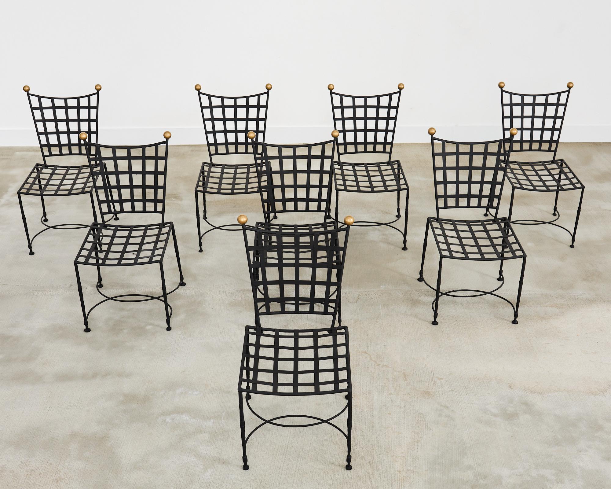 Italian Set of Eight Mario Papperzini for Salterini Garden Dining Chairs