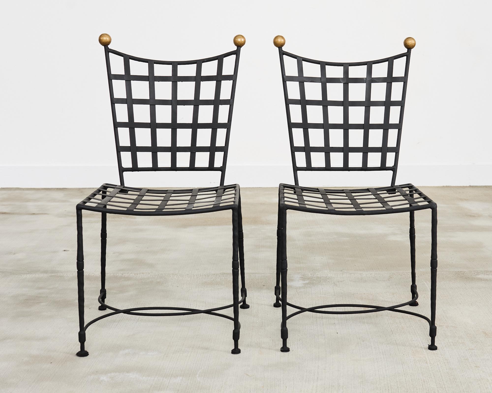 Hand-Crafted Set of Eight Mario Papperzini for Salterini Garden Dining Chairs