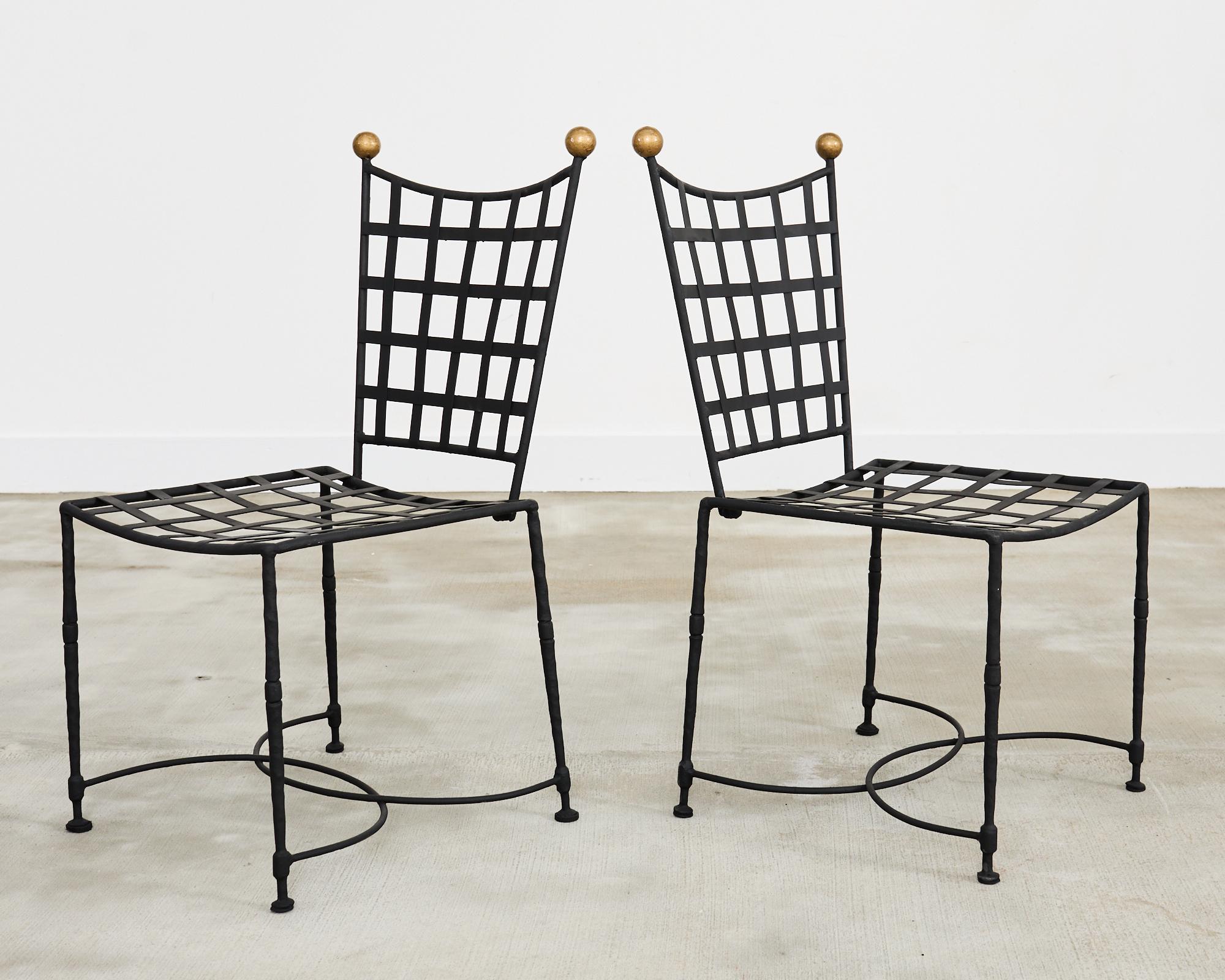 Iron Set of Eight Mario Papperzini for Salterini Garden Dining Chairs