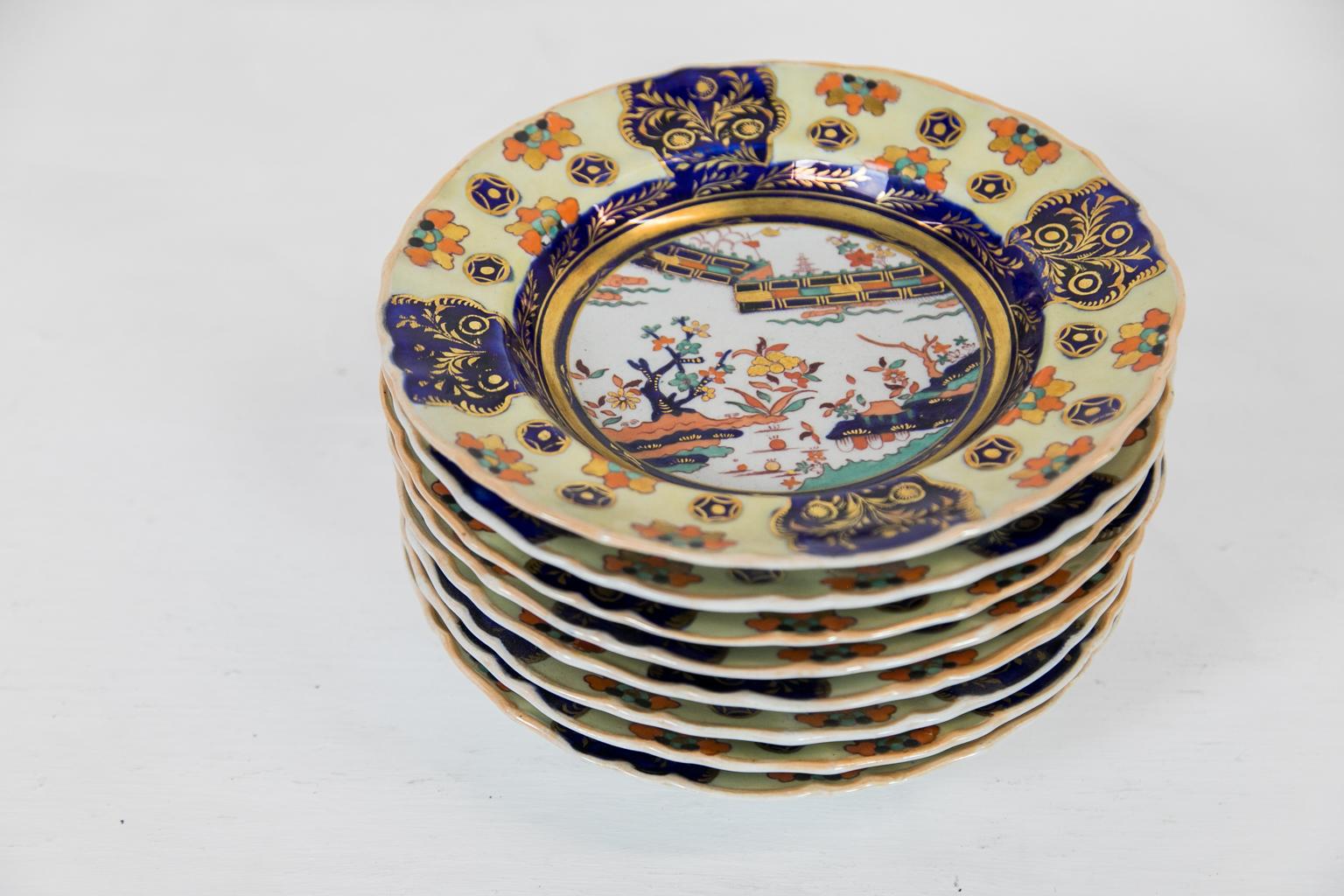 Set von acht Suppentellern aus Eisenstein von Mason's Ironstone 1