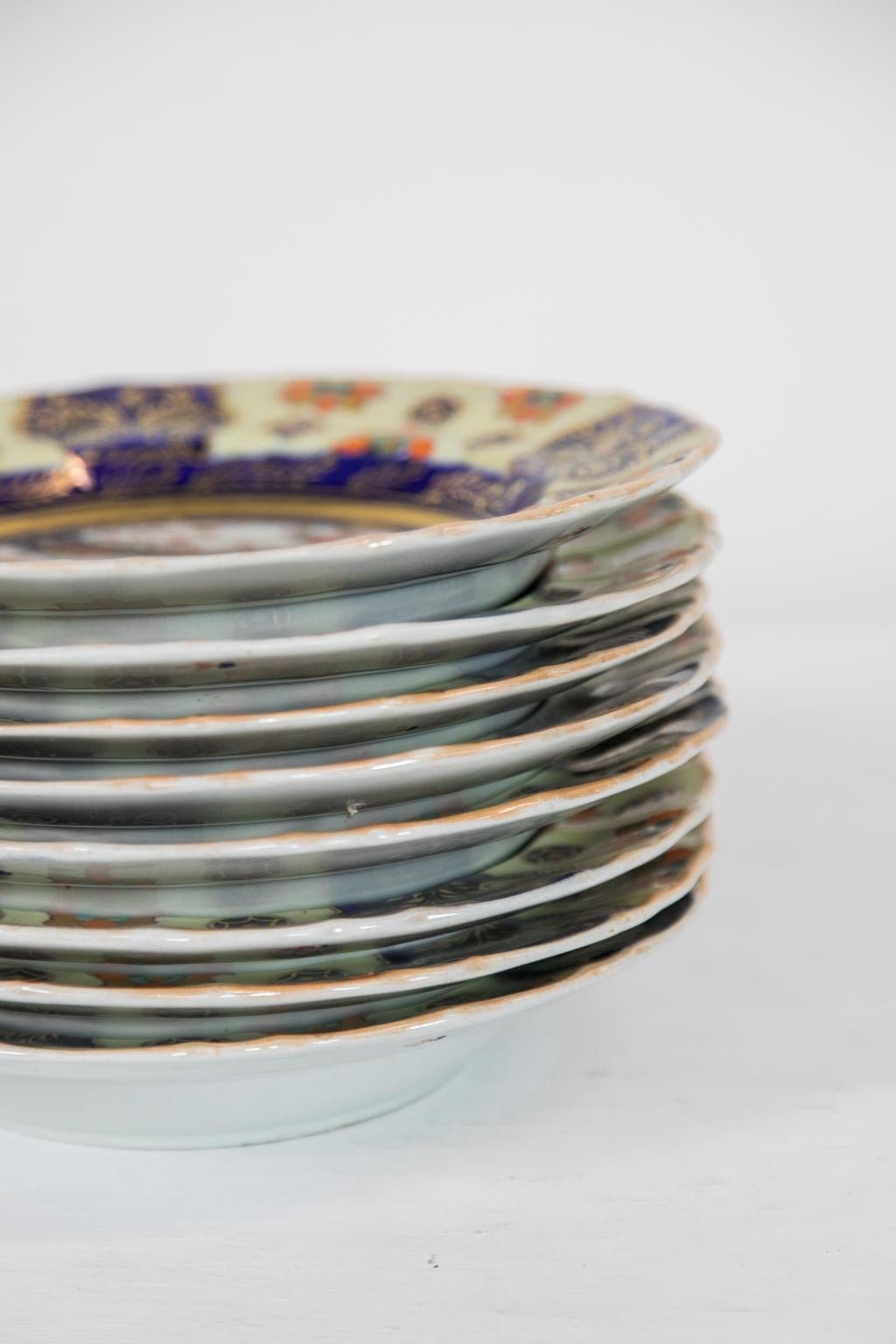 Set of Eight Mason's Ironstone Soup Plates For Sale 2
