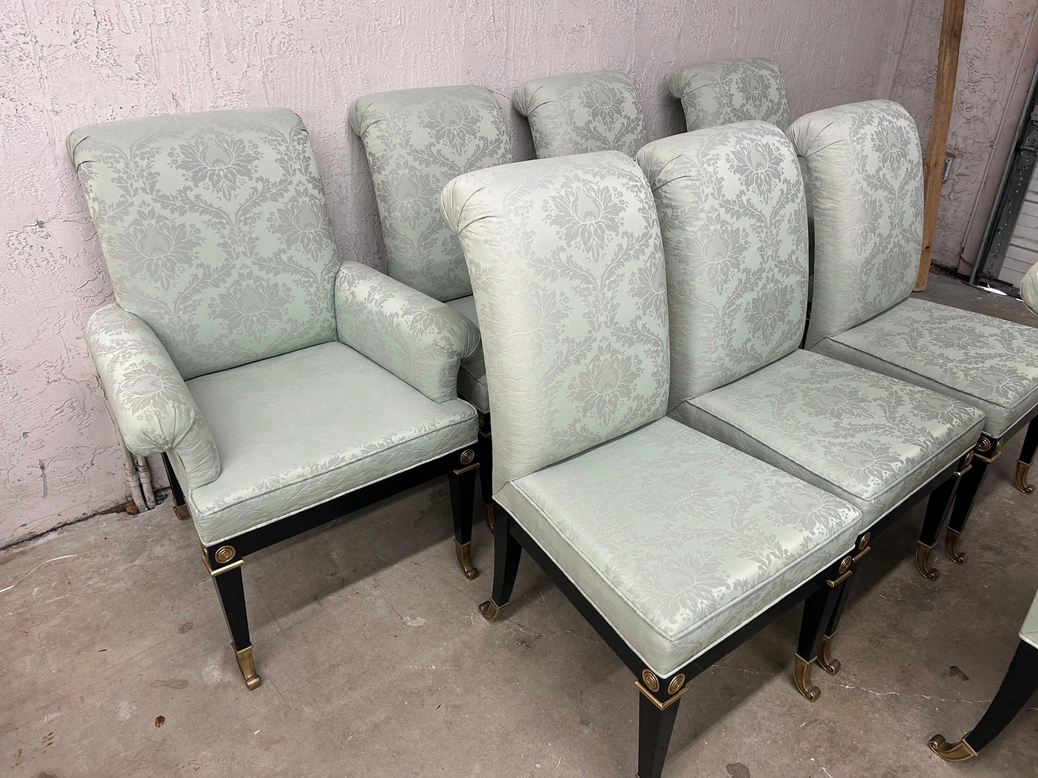 Set of eight Mastercraft neoclassical dining chairs For Sale 4