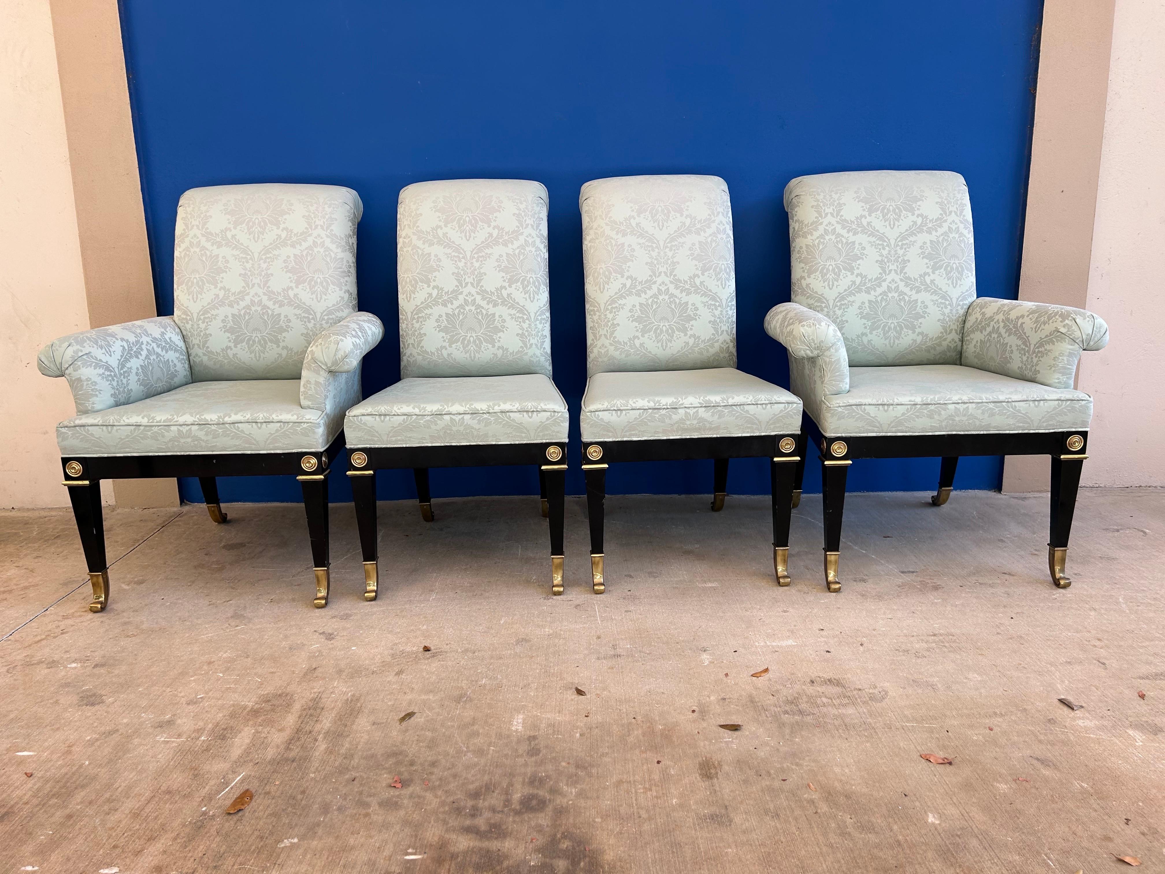 Set of eight Mastercraft neoclassical dining chairs For Sale 5