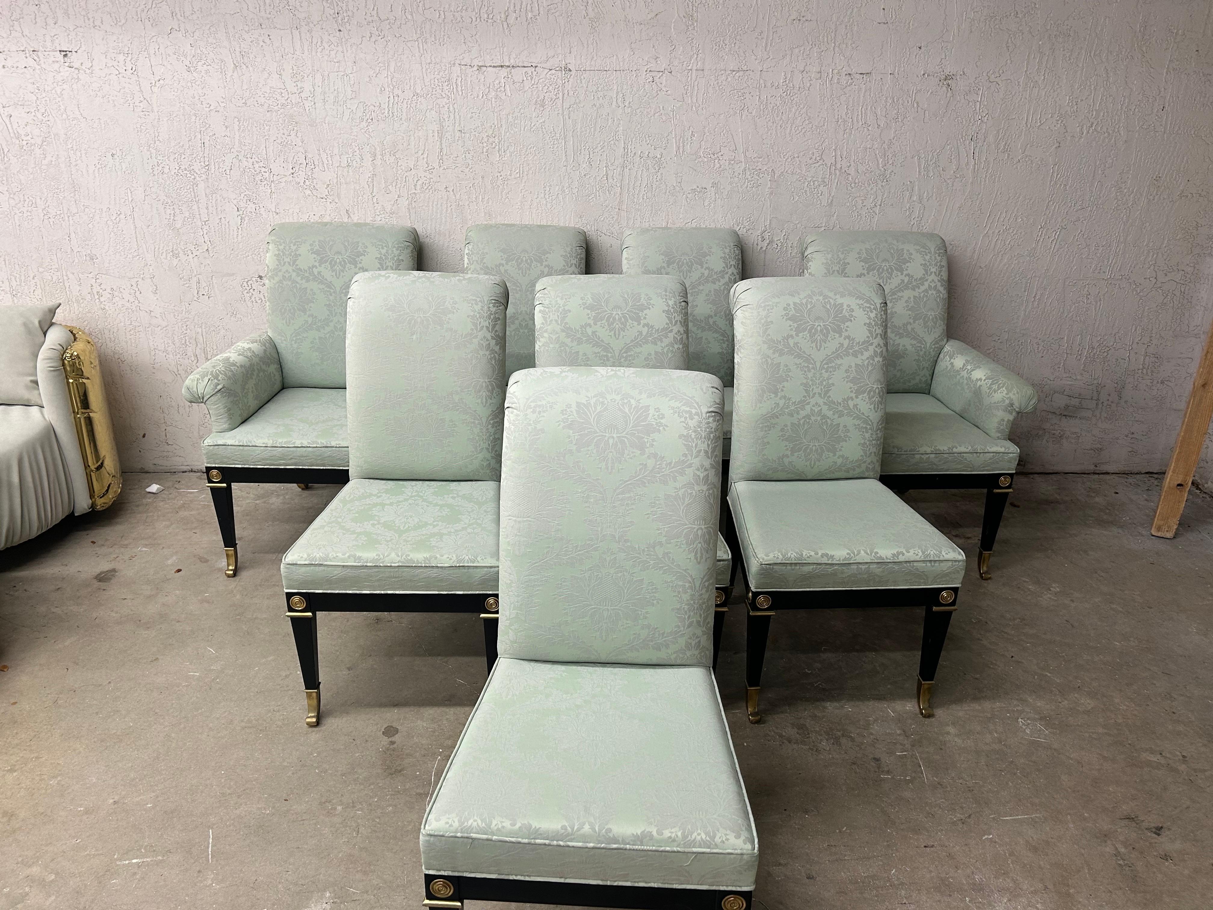 Set of eight Mastercraft neoclassical dining chairs For Sale 7
