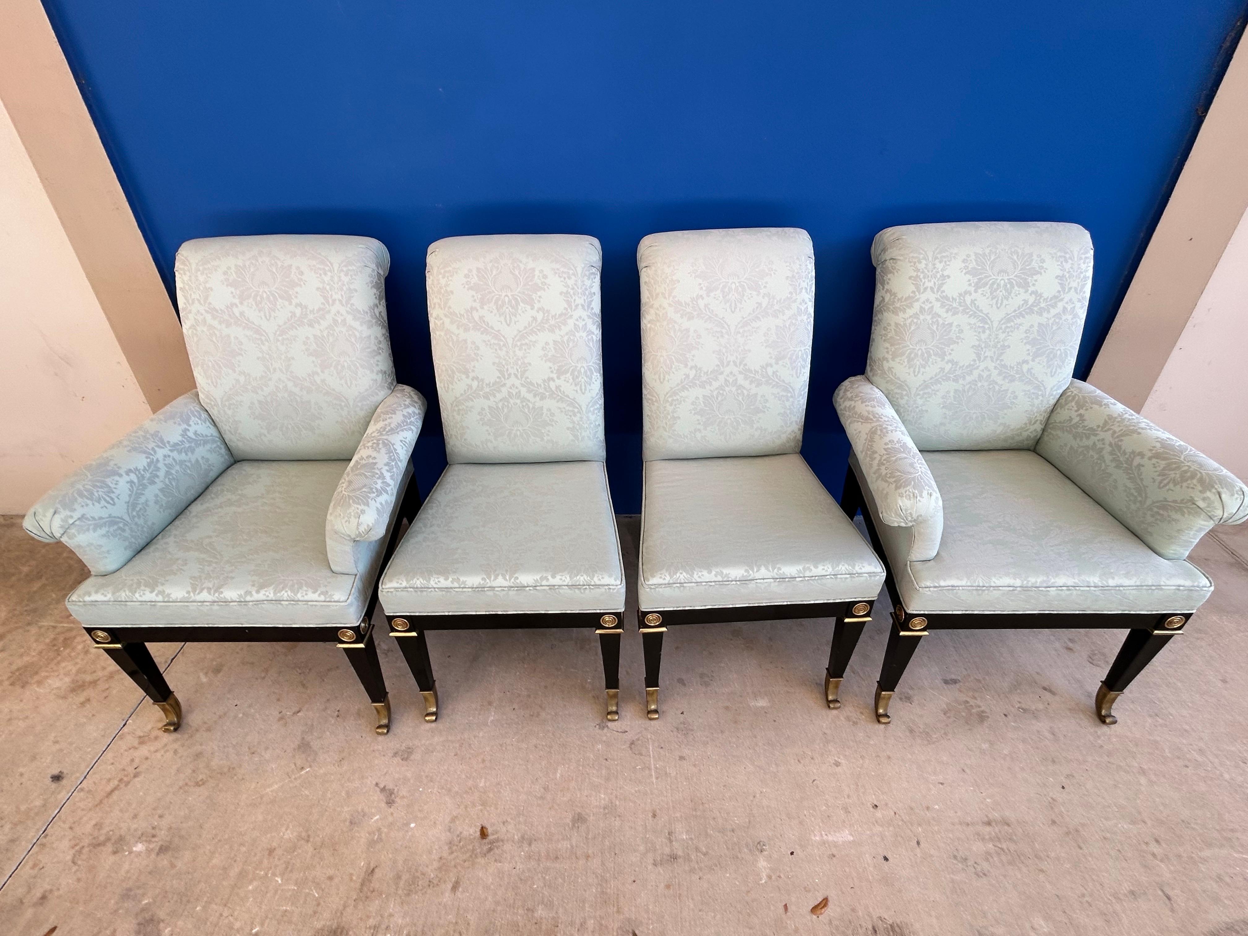 Set of eight Mastercraft neoclassical dining chairs For Sale 8