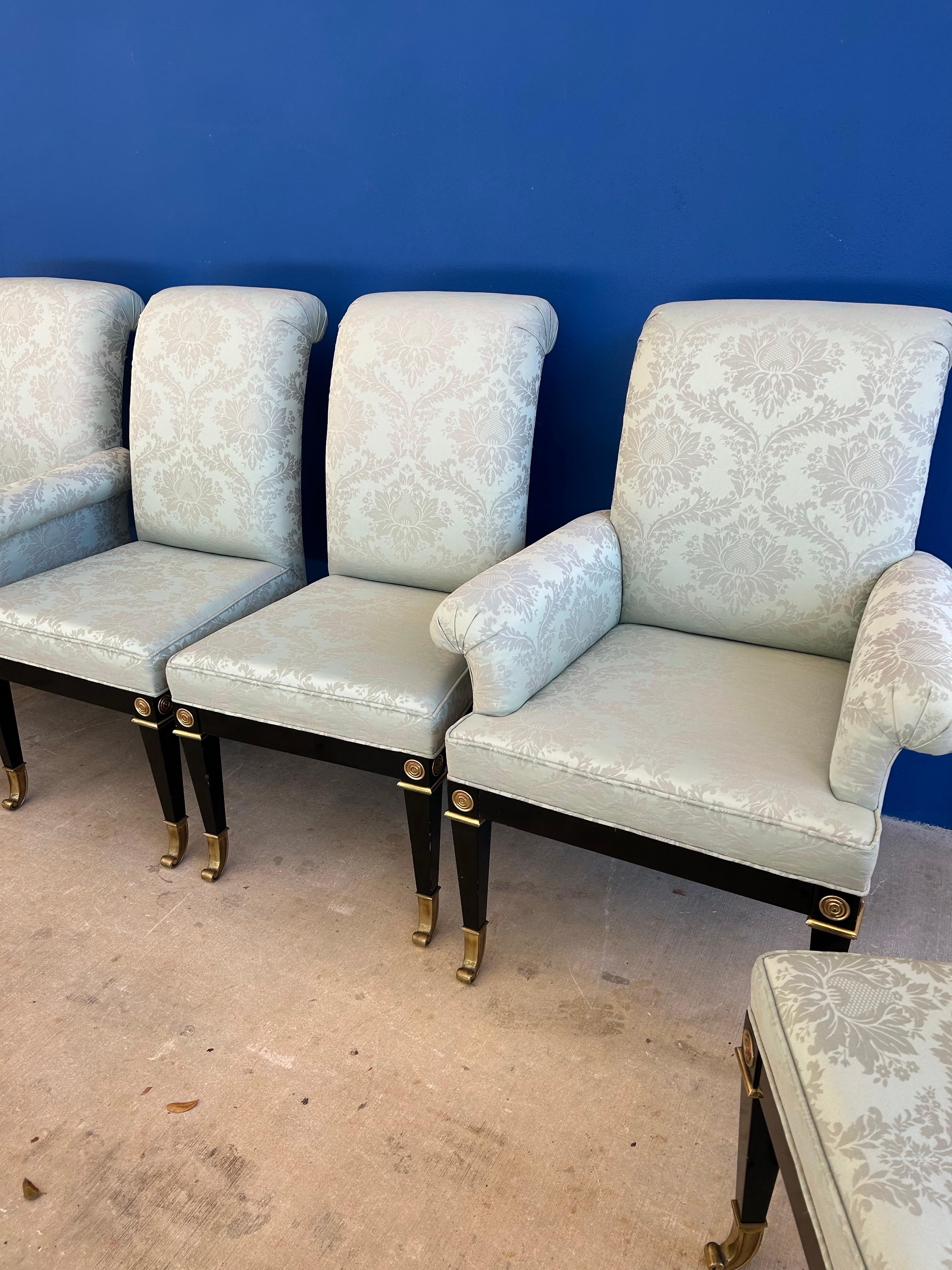Set of eight Mastercraft neoclassical dining chairs For Sale 10