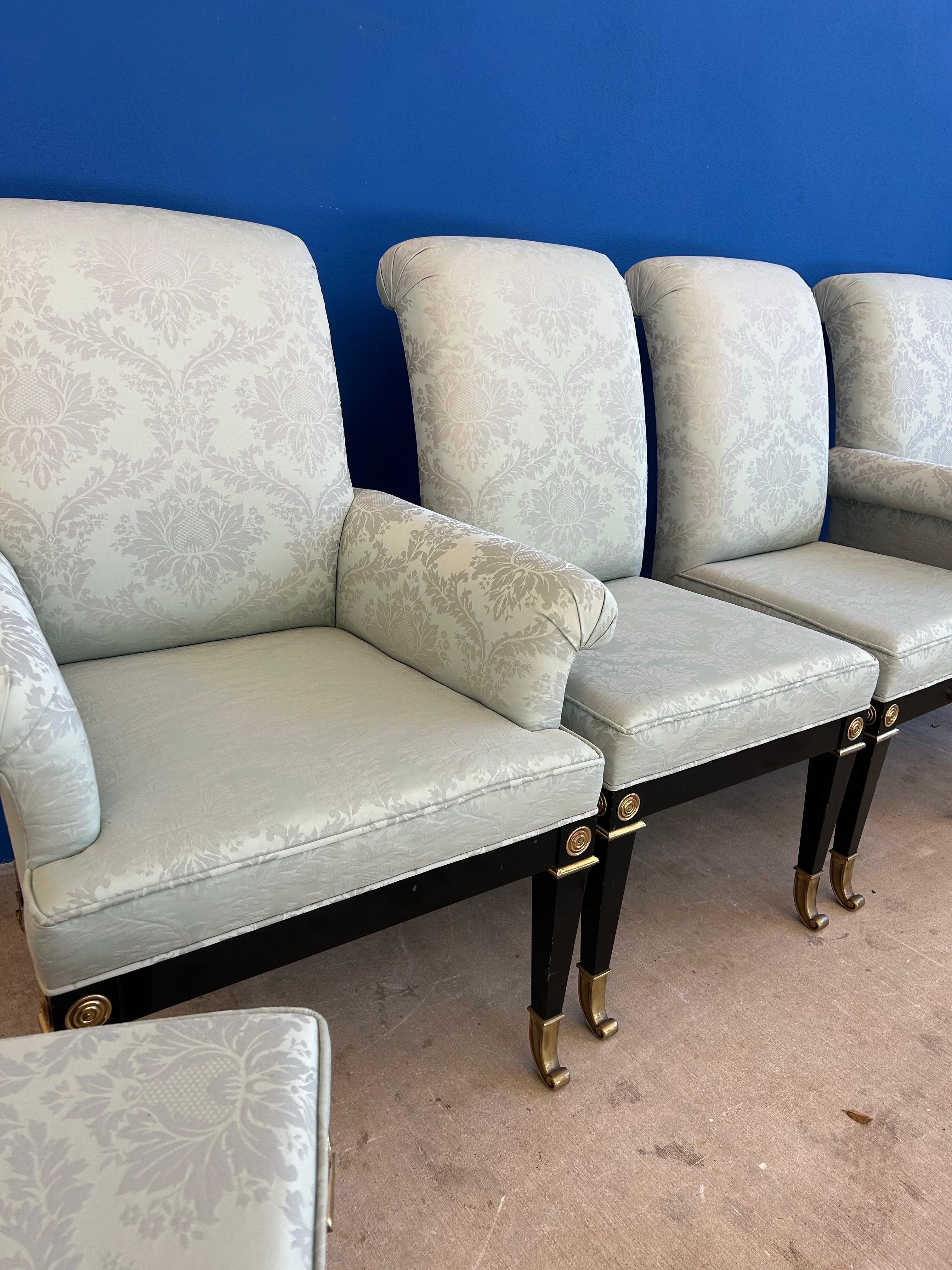 Set of eight Mastercraft neoclassical dining chairs For Sale 1