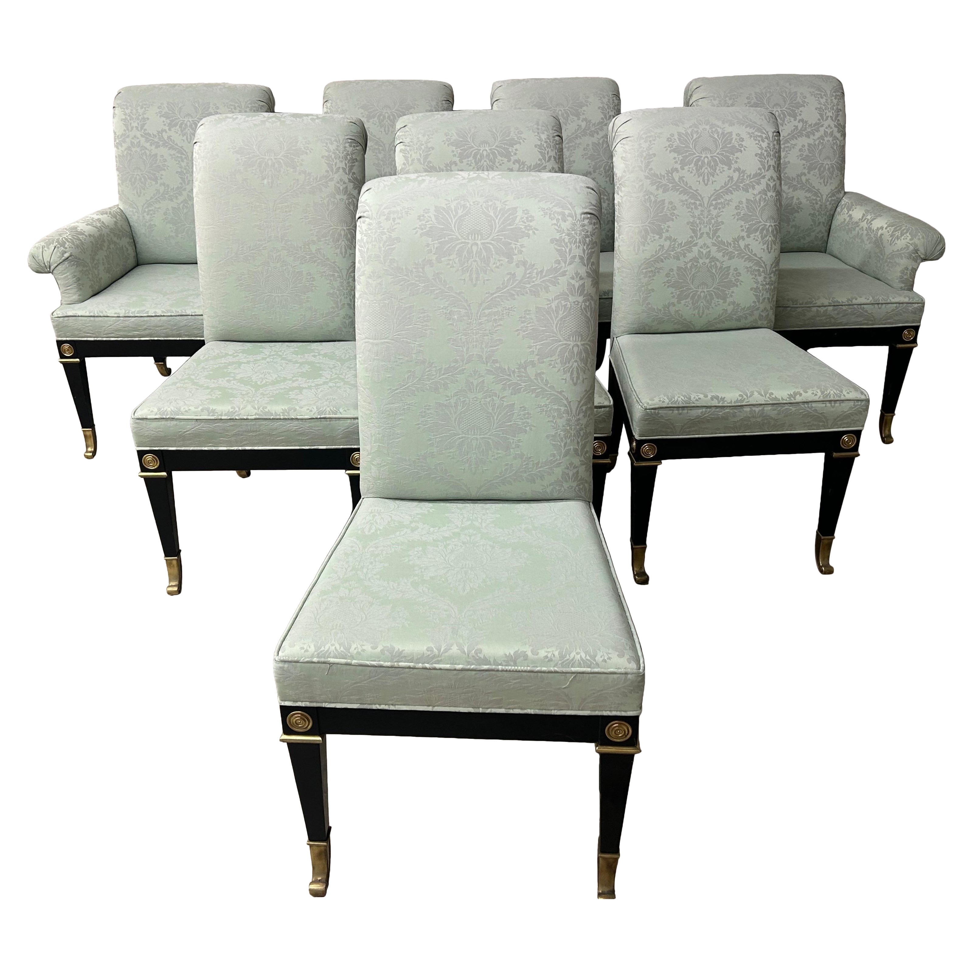 Set of eight Mastercraft neoclassical dining chairs For Sale