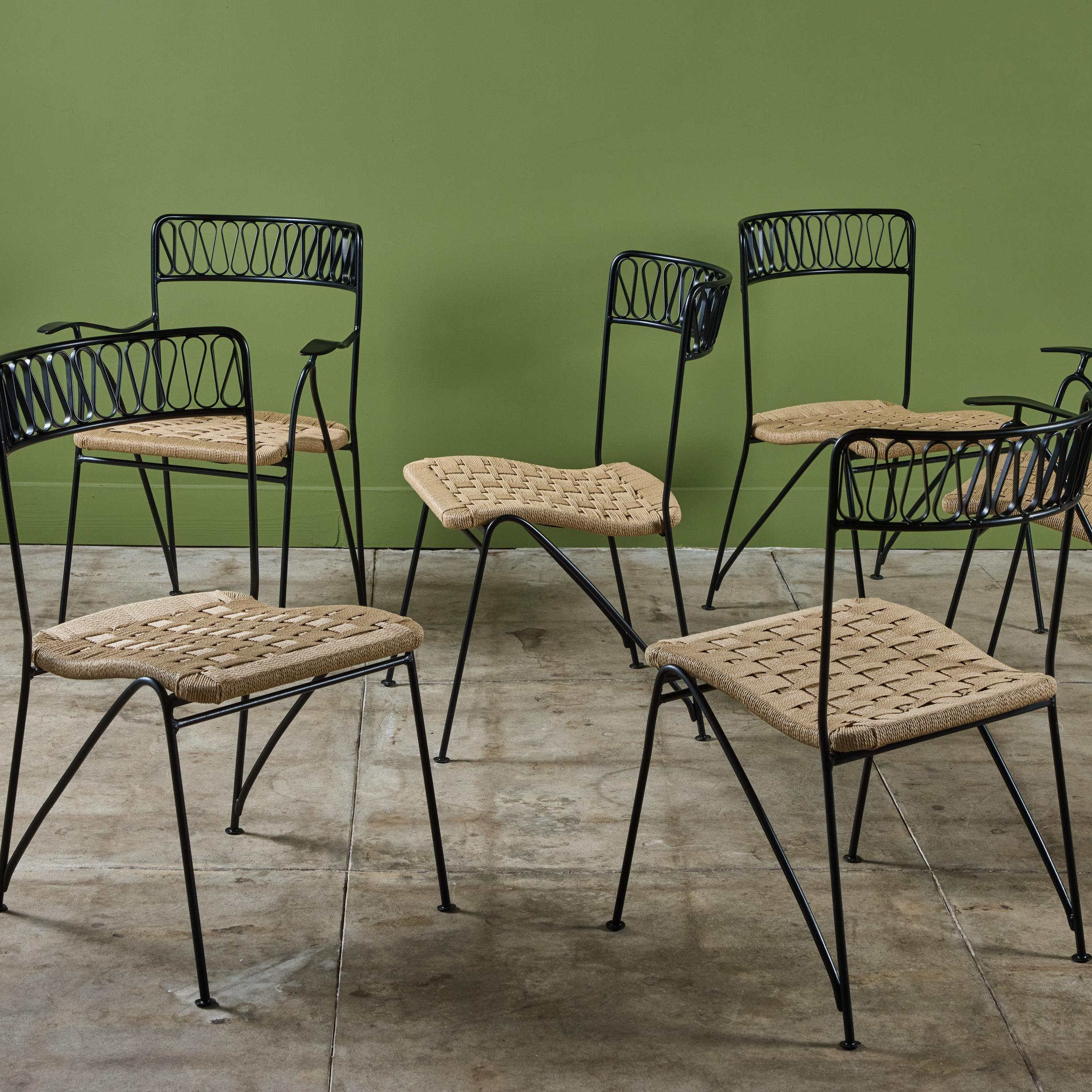 Mid-Century moderno Set di otto sedie da giardino 