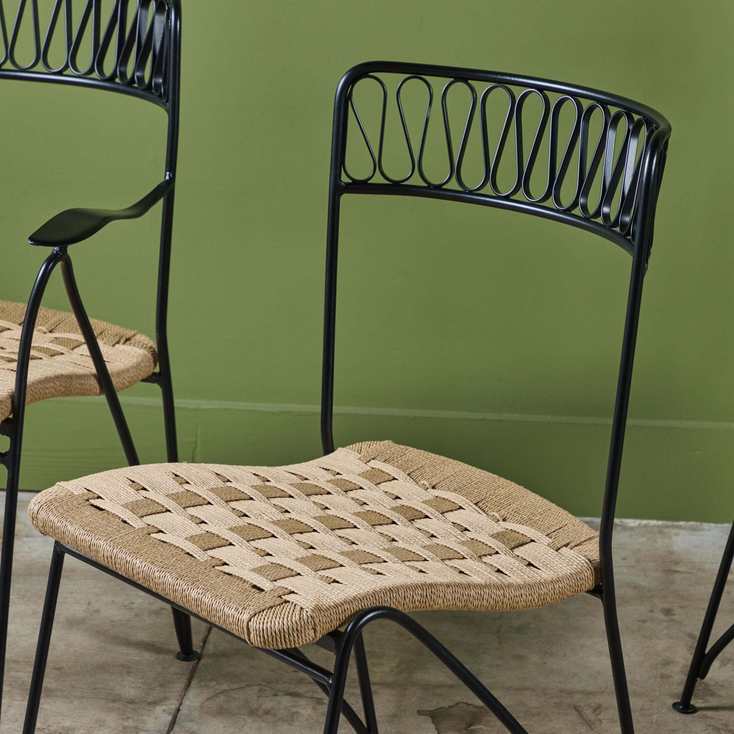 Verniciatura a polvere Set di otto sedie da giardino 