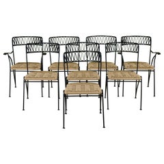 Set of Eight Maurizio Tempestini "Ribbon" Patio Chairs for Salterini
