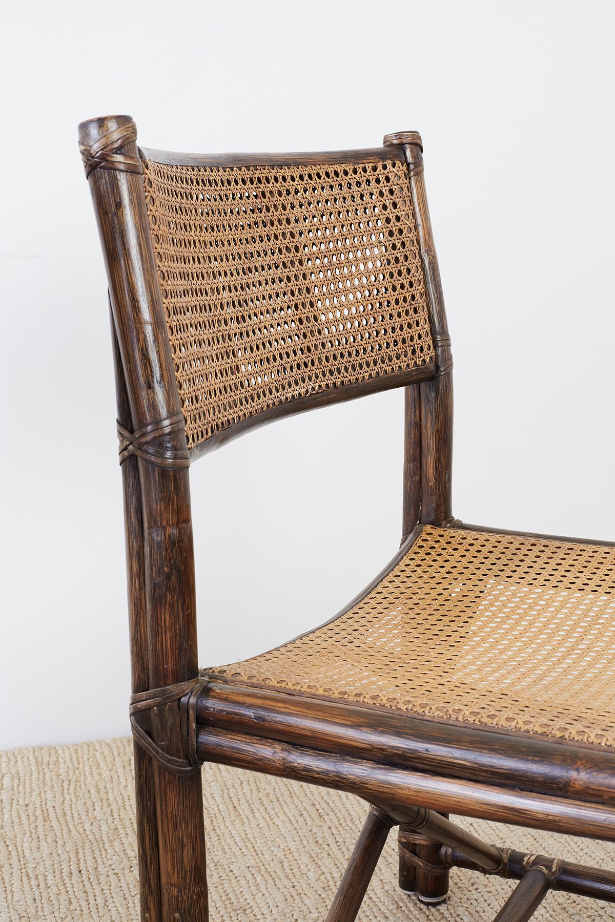 Set of Eight McGuire Bamboo Rattan Cane Dining Chairs 3