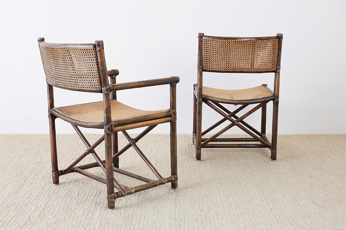 Set of Eight McGuire Bamboo Rattan Cane Dining Chairs 7