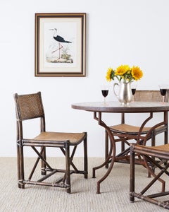 Set of Eight McGuire Bamboo Rattan Cane Dining Chairs