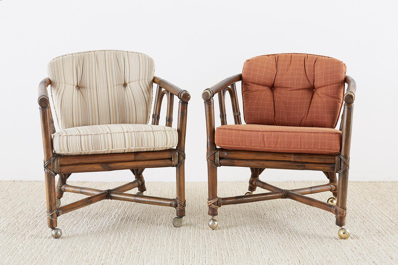 Details about   McGuire Furniture Arm Chair Rattan Bamboo Vintage 