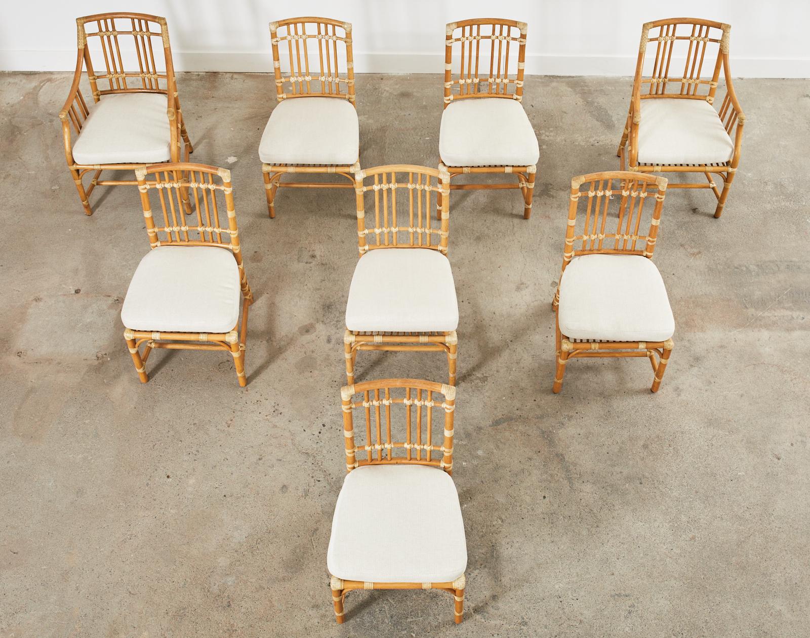 American Set of Eight McGuire Organic Modern Balboa Dining Chairs