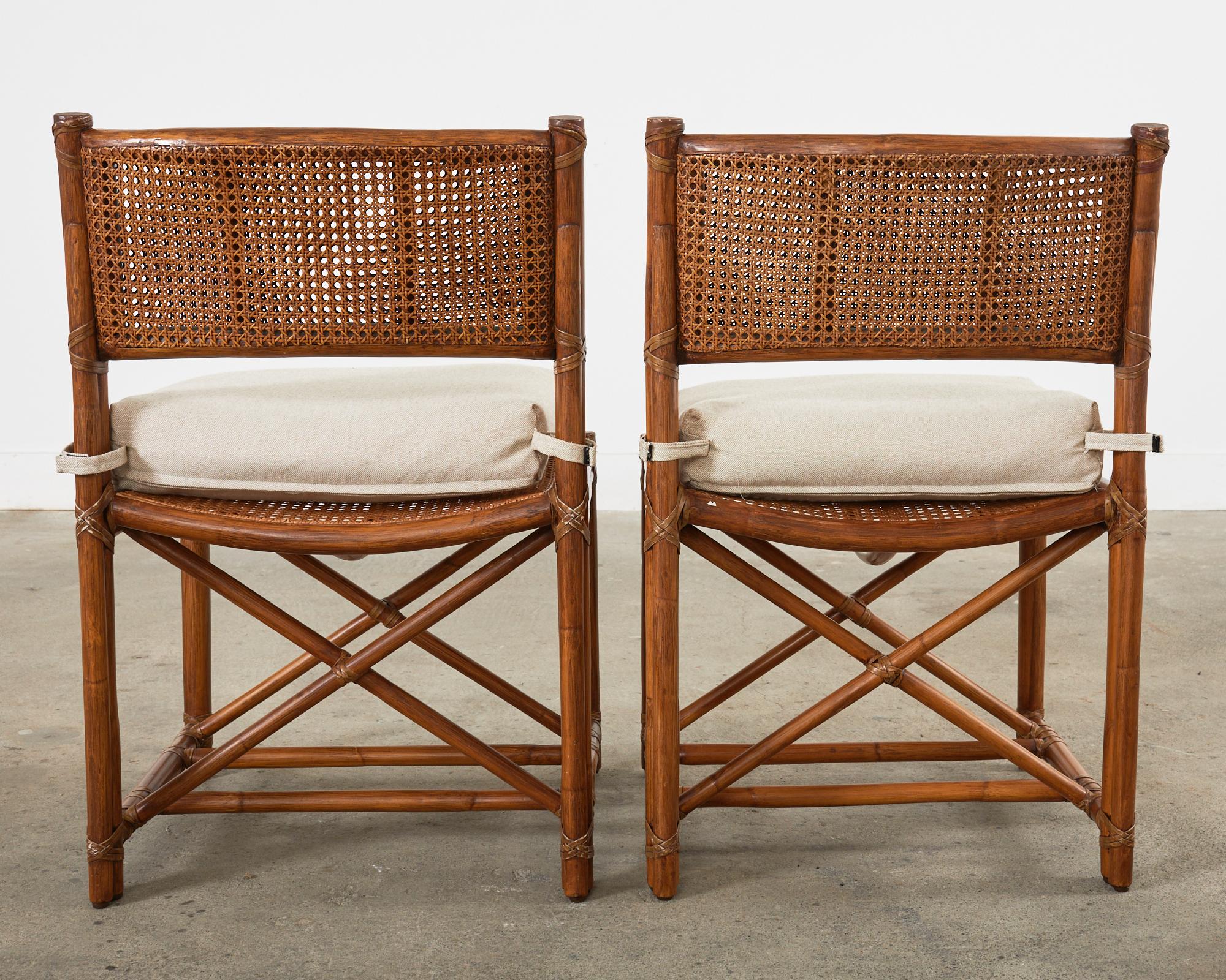 Set of Eight McGuire Organic Modern Caned Rattan Dining Chairs 13
