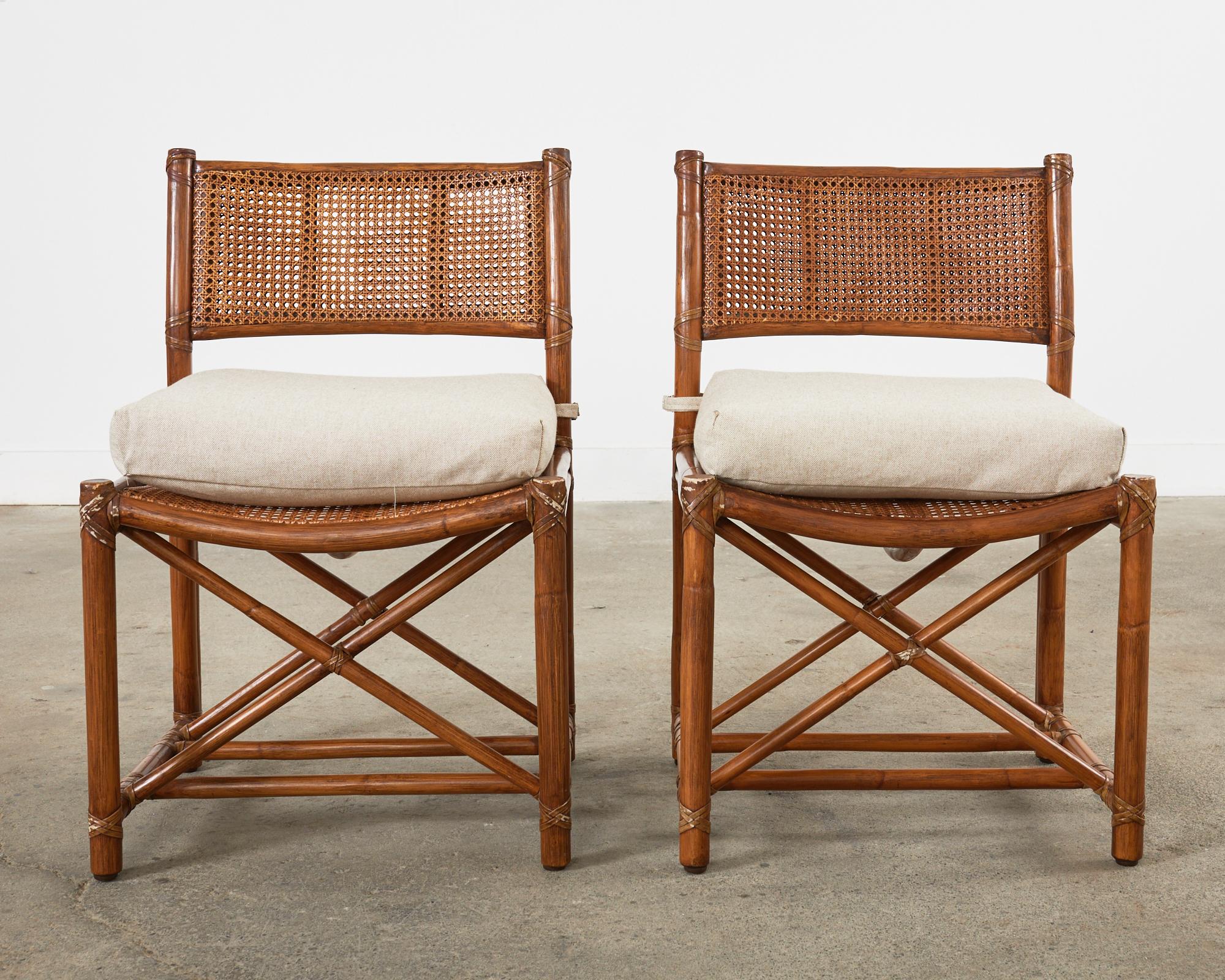 Set of Eight McGuire Organic Modern Caned Rattan Dining Chairs In Good Condition In Rio Vista, CA