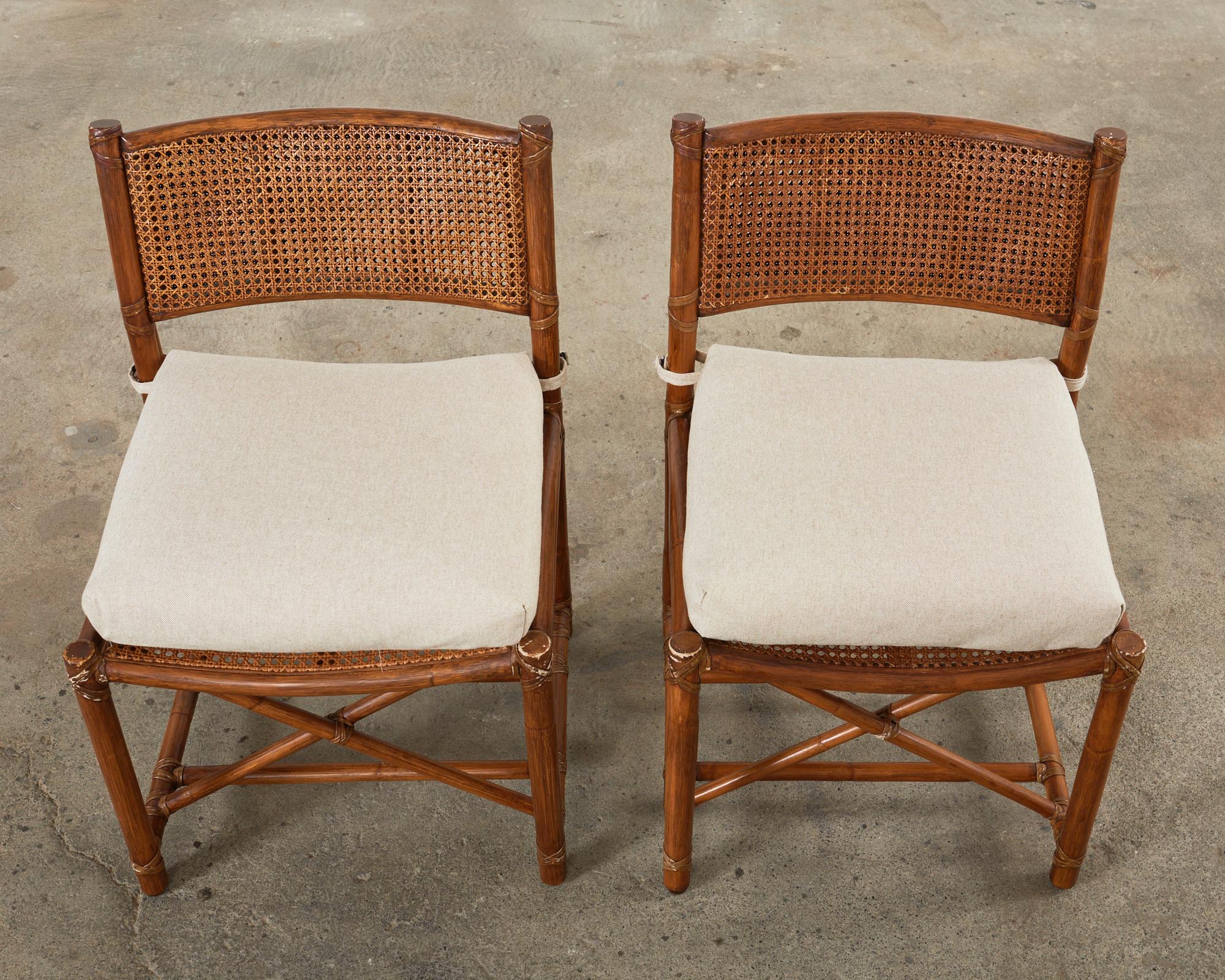 20th Century Set of Eight McGuire Organic Modern Caned Rattan Dining Chairs