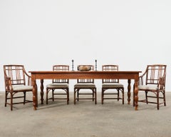 Set of Eight McGuire Organic Modern Rattan Balboa Dining Chairs