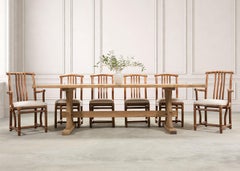 Set of Eight McGuire Organic Modern Rattan Dining Chairs