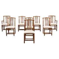 Set of Eight McGuire Organic Modern Rattan Dining Chairs
