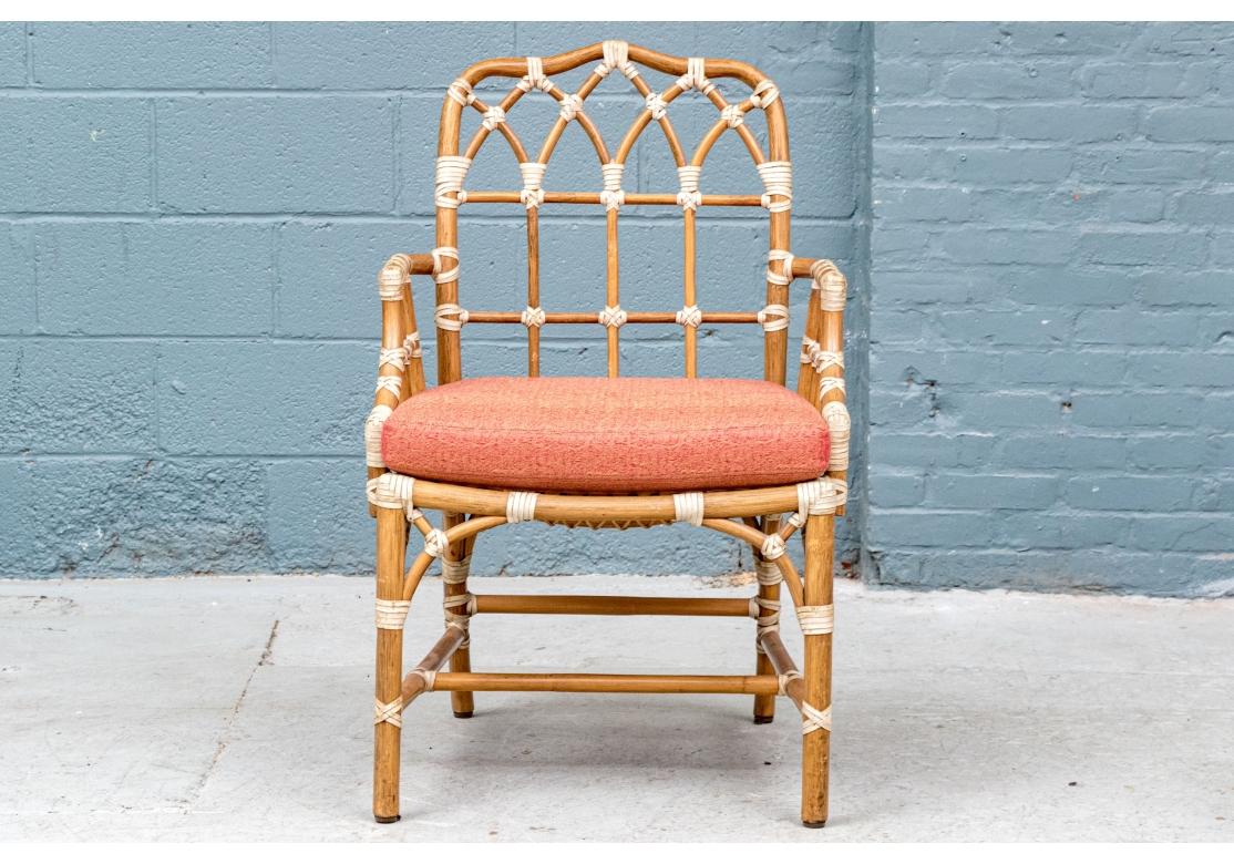 Set Of Eight McGuire Rattan Dining Chairs Including 2 Arm & 6 Side Chairs 8