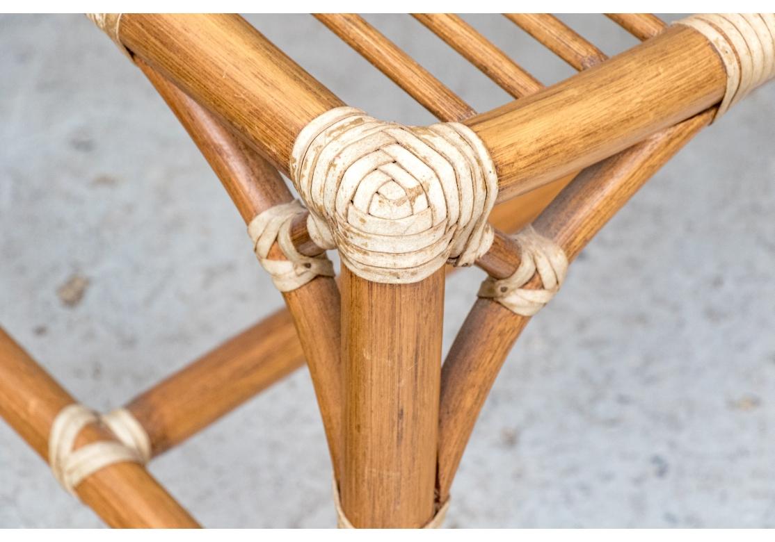 American Set Of Eight McGuire Rattan Dining Chairs Including 2 Arm & 6 Side Chairs
