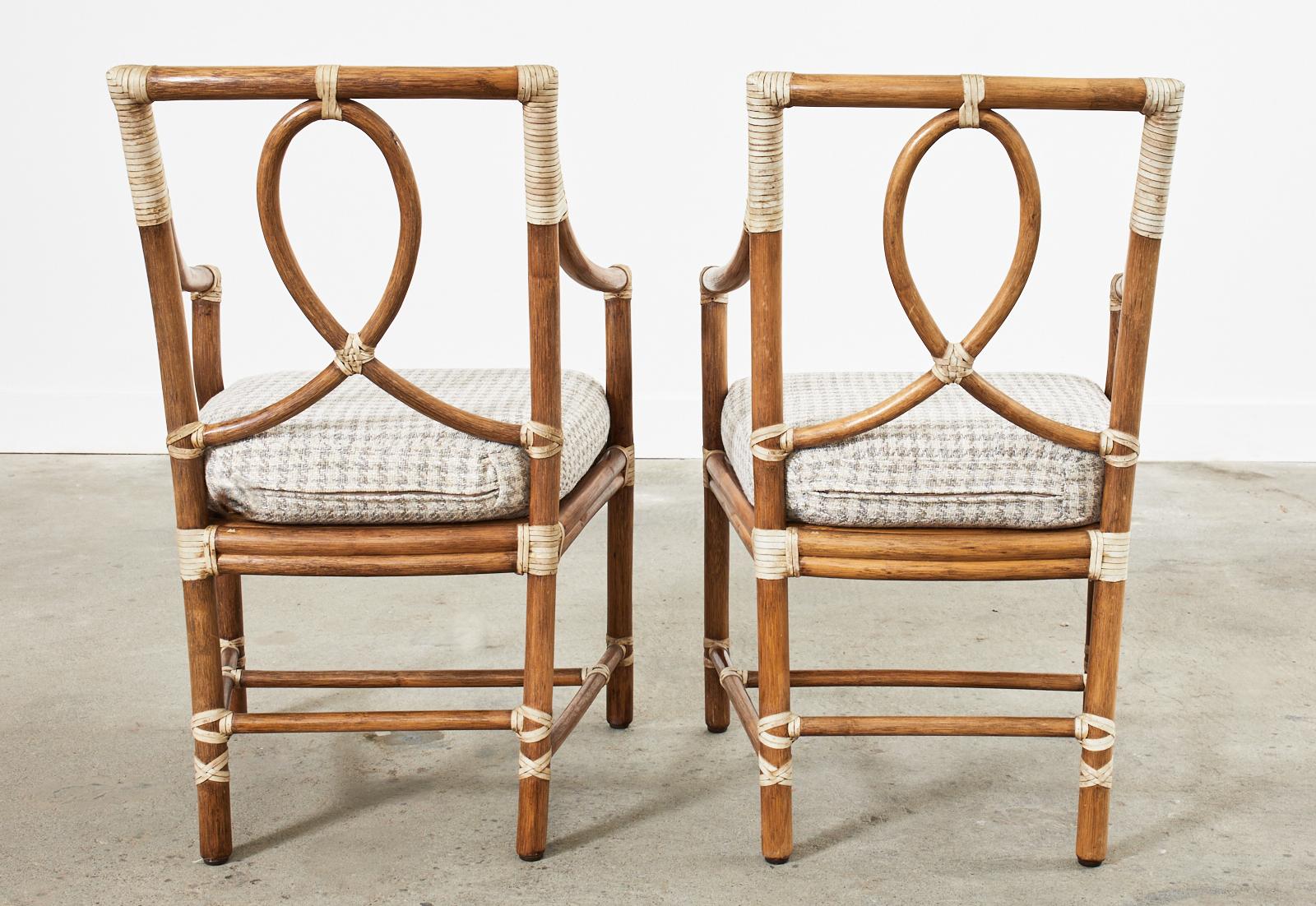 Set of Eight McGuire Rattan Loop Back Dining Chairs 11