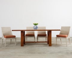 Set of Eight McGuire Resin Wicker Garden Dining Chairs