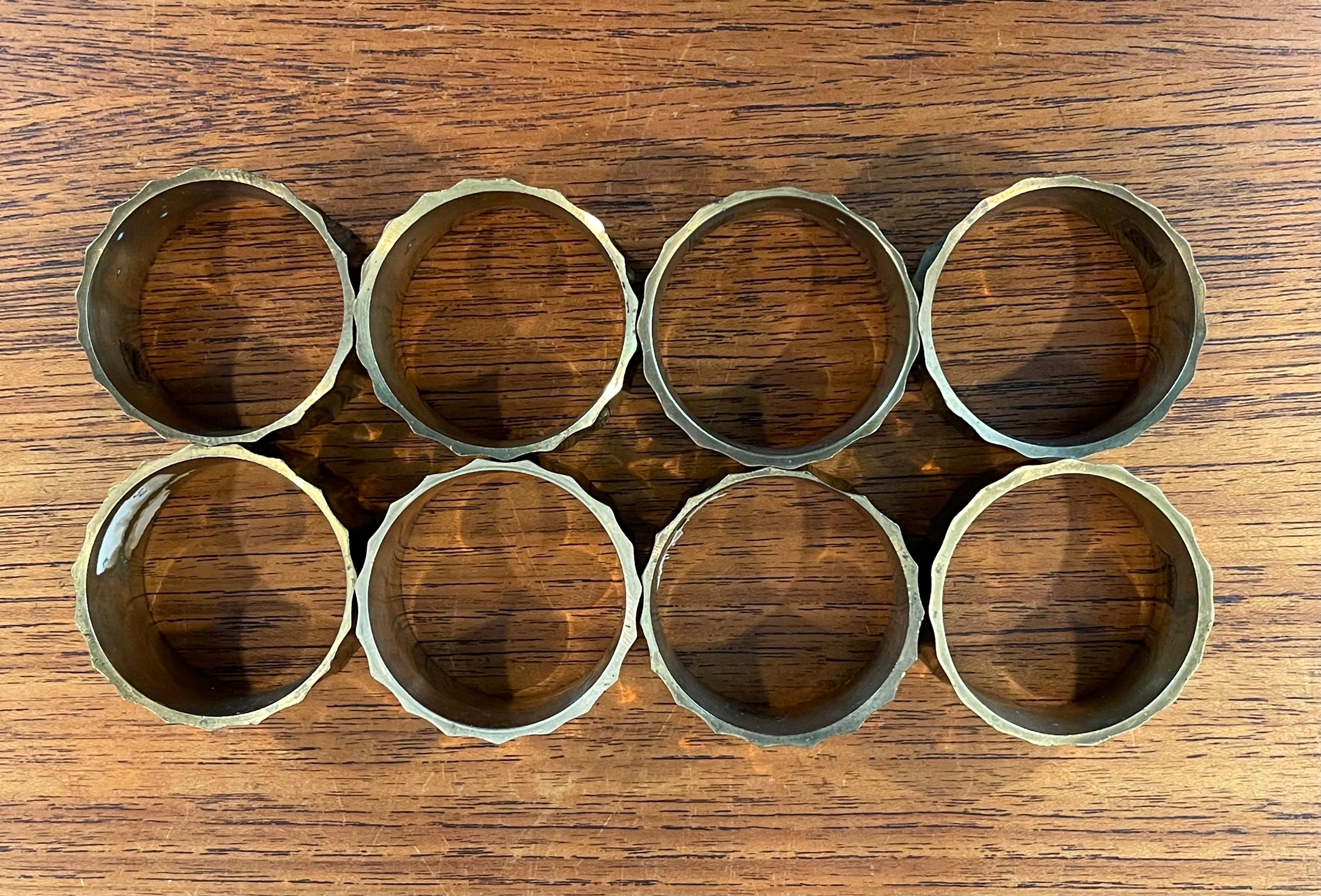 Set of Eight MCM Brass Napkin Rings For Sale 9