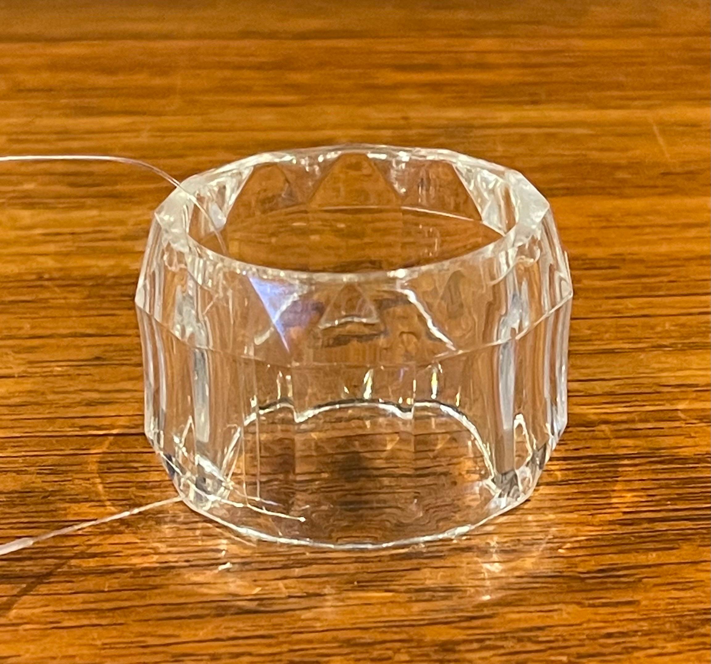 American Set of Eight MCM Lucite Napkin Rings For Sale