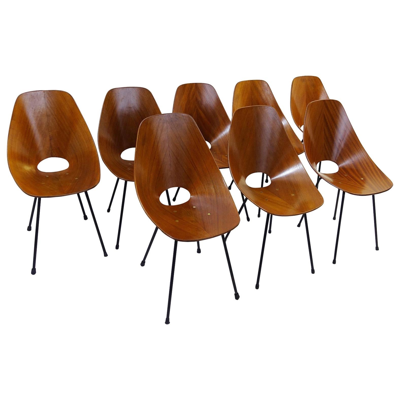 Set of Eight Medea Chairs by Vittorio Nobili for Fratelli Tagliabue, Italy, 1955