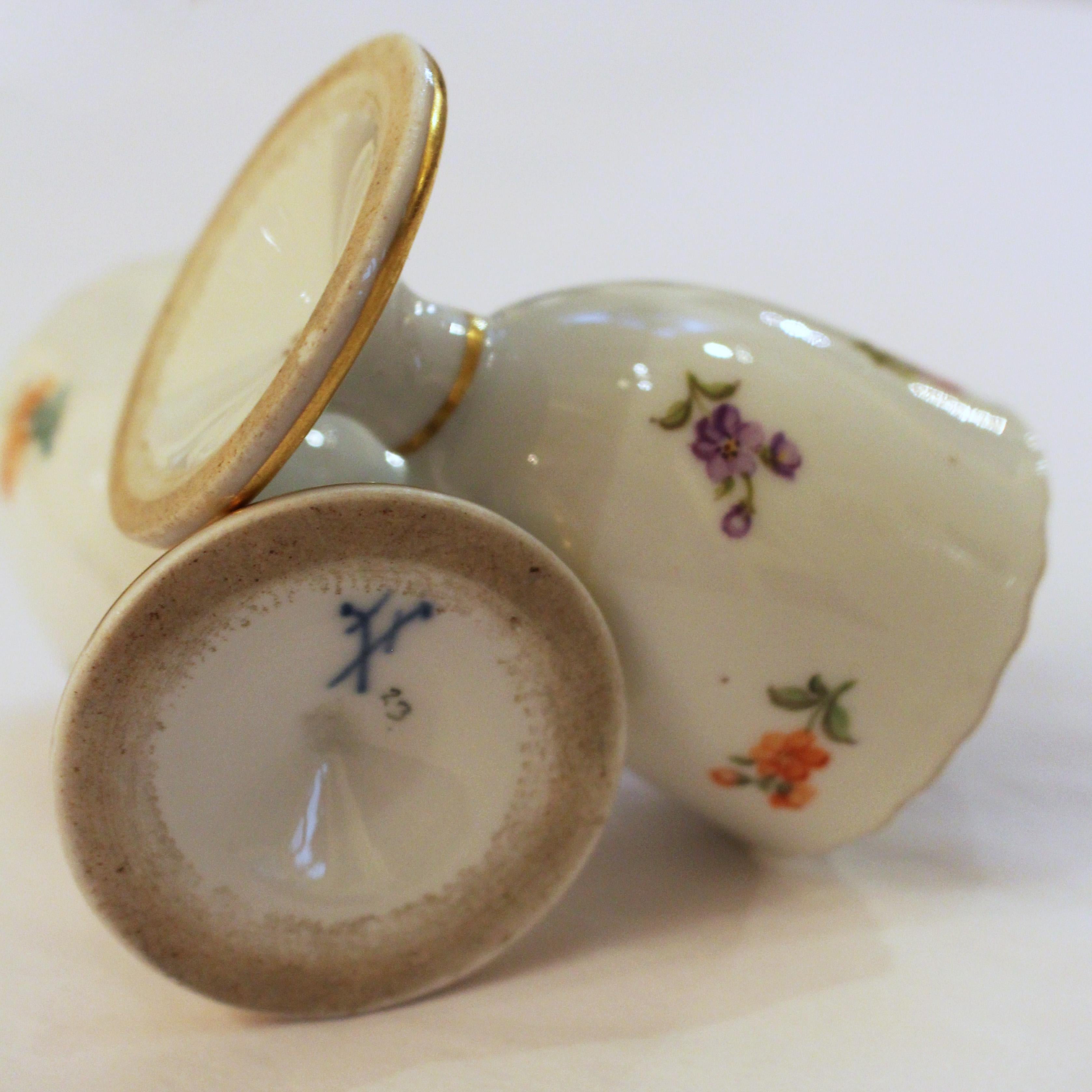 Juego de ocho hueveras Meissen siglo XIX en venta