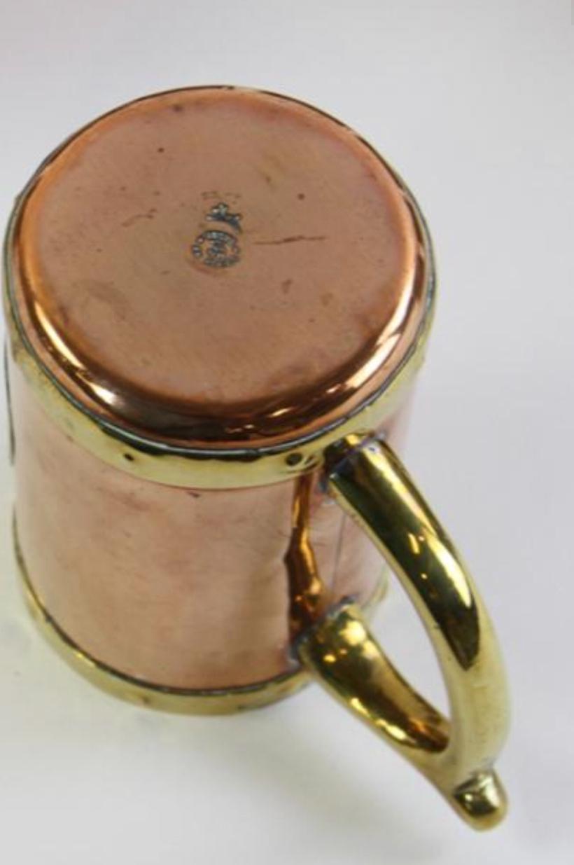 Set of Eight Mexican Copper and Brass Mugs In Good Condition In Middleburg, VA