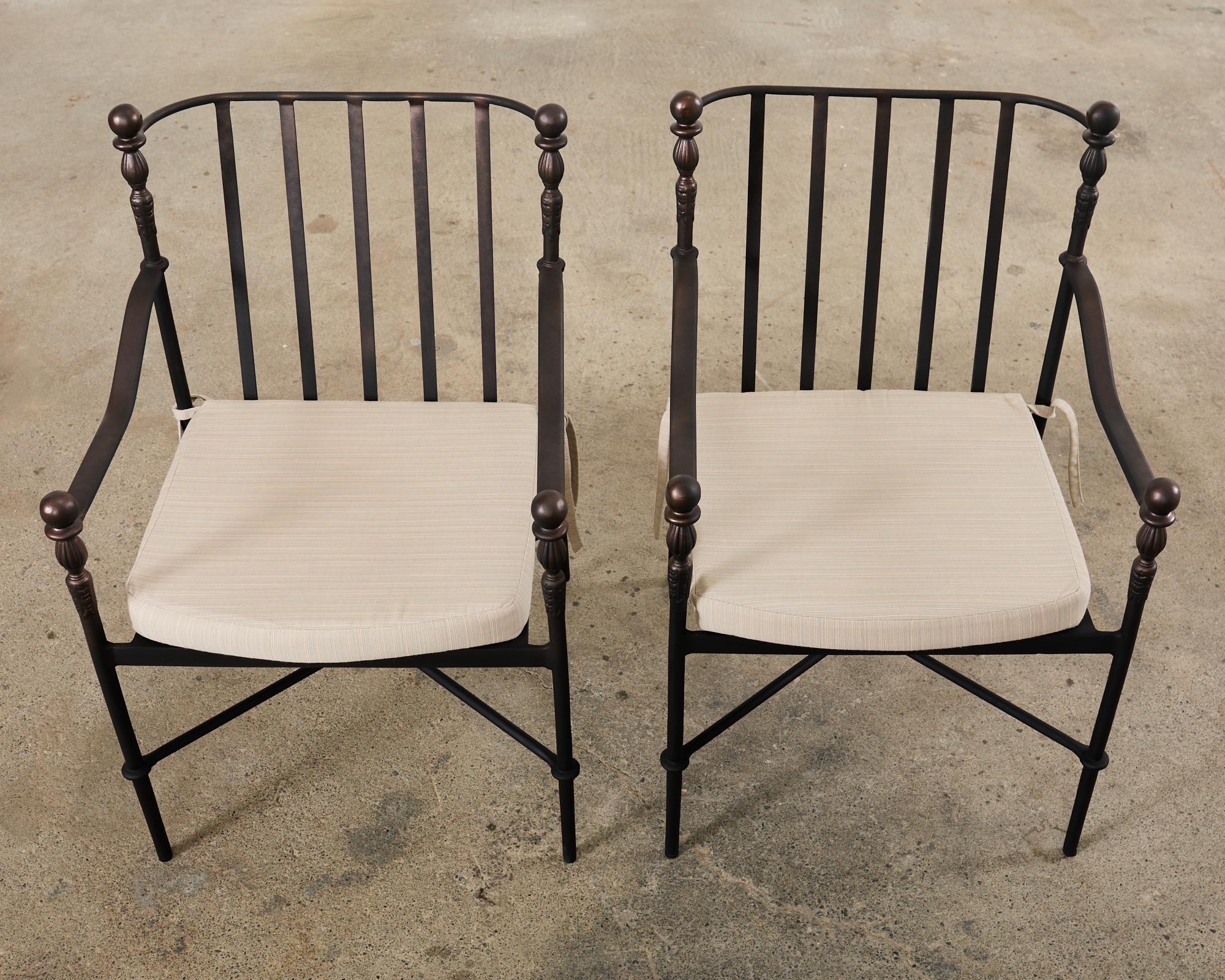 Set of Eight Michael Taylor Montecito Garden Dining Armchairs  In Good Condition For Sale In Rio Vista, CA
