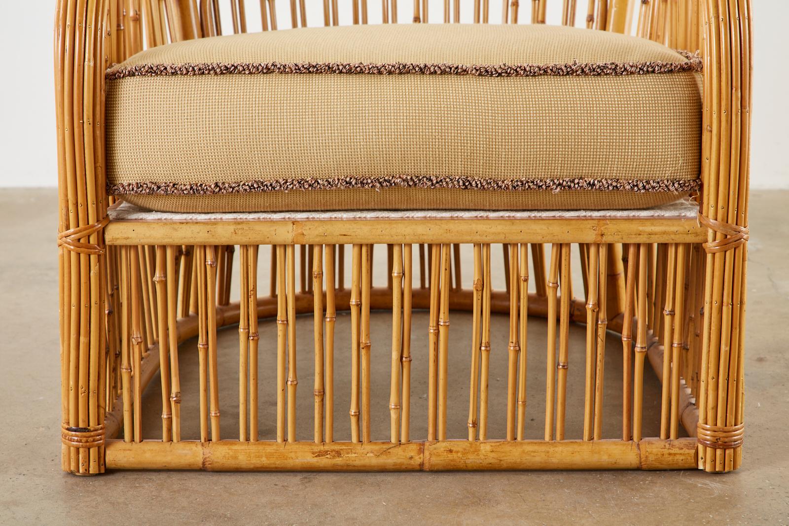 Set of Eight Michael Taylor Organic Modern Bamboo Lounge Chairs 6