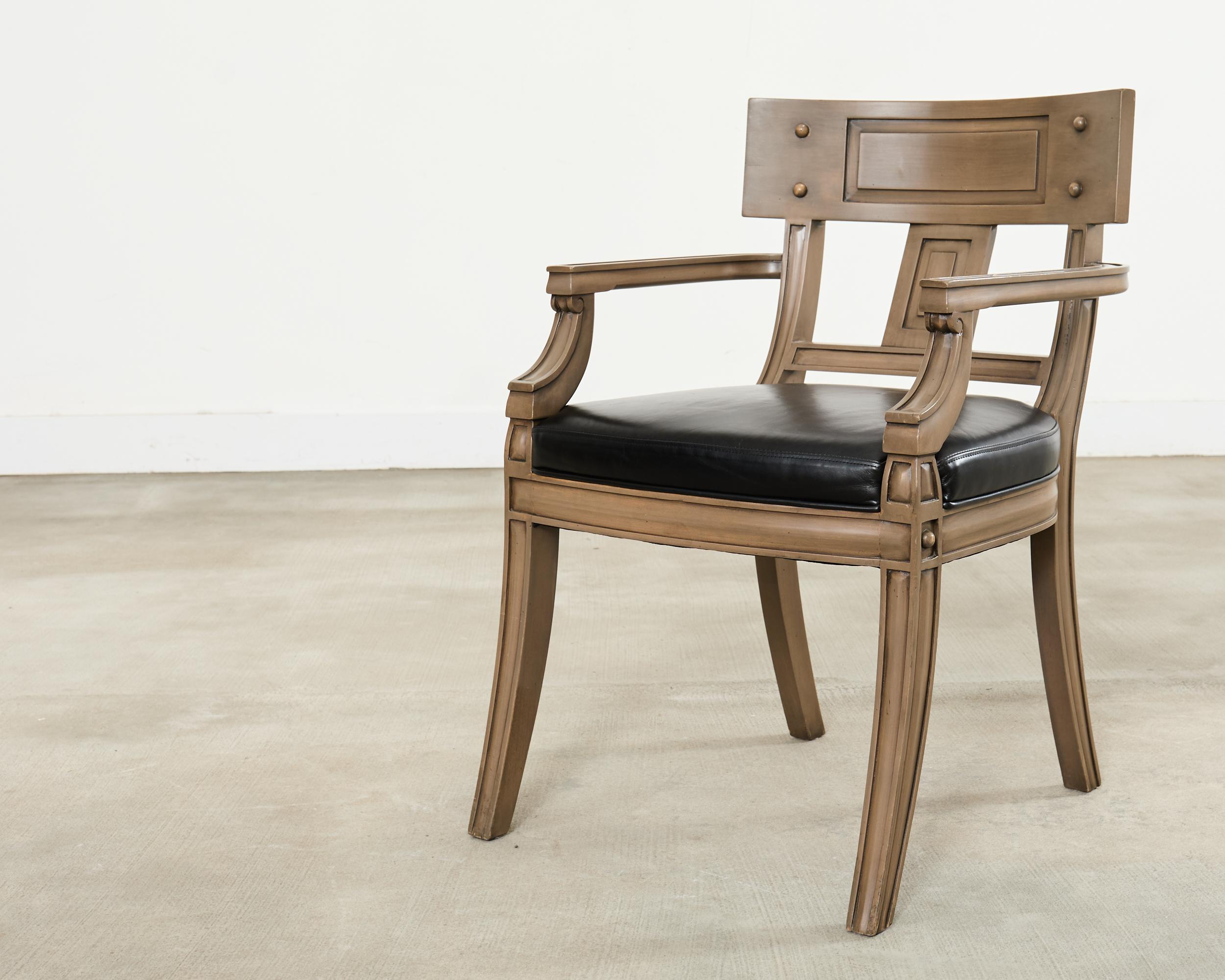 Satz von acht Michael Taylor Style Klismos Dining Armchairs im Angebot 6