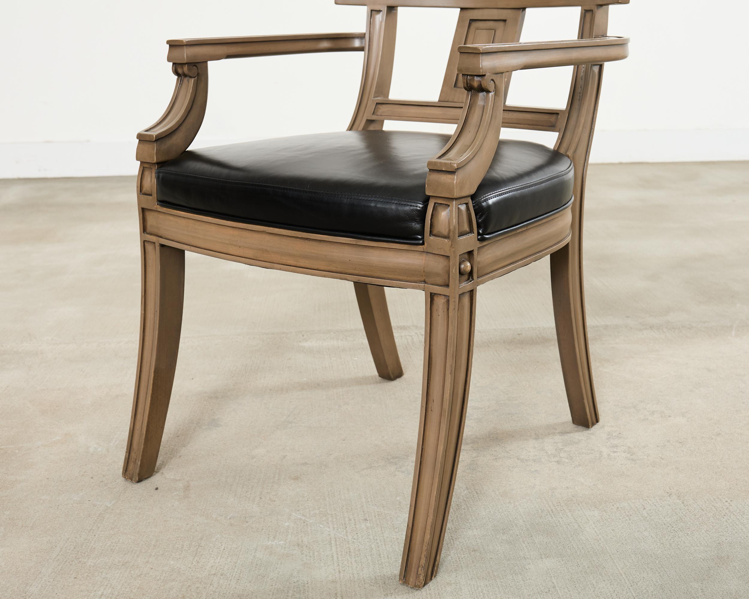 Satz von acht Michael Taylor Style Klismos Dining Armchairs im Angebot 11