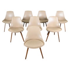 Set of Eight Mid Century Bentwood Dining Chairs in Walnut