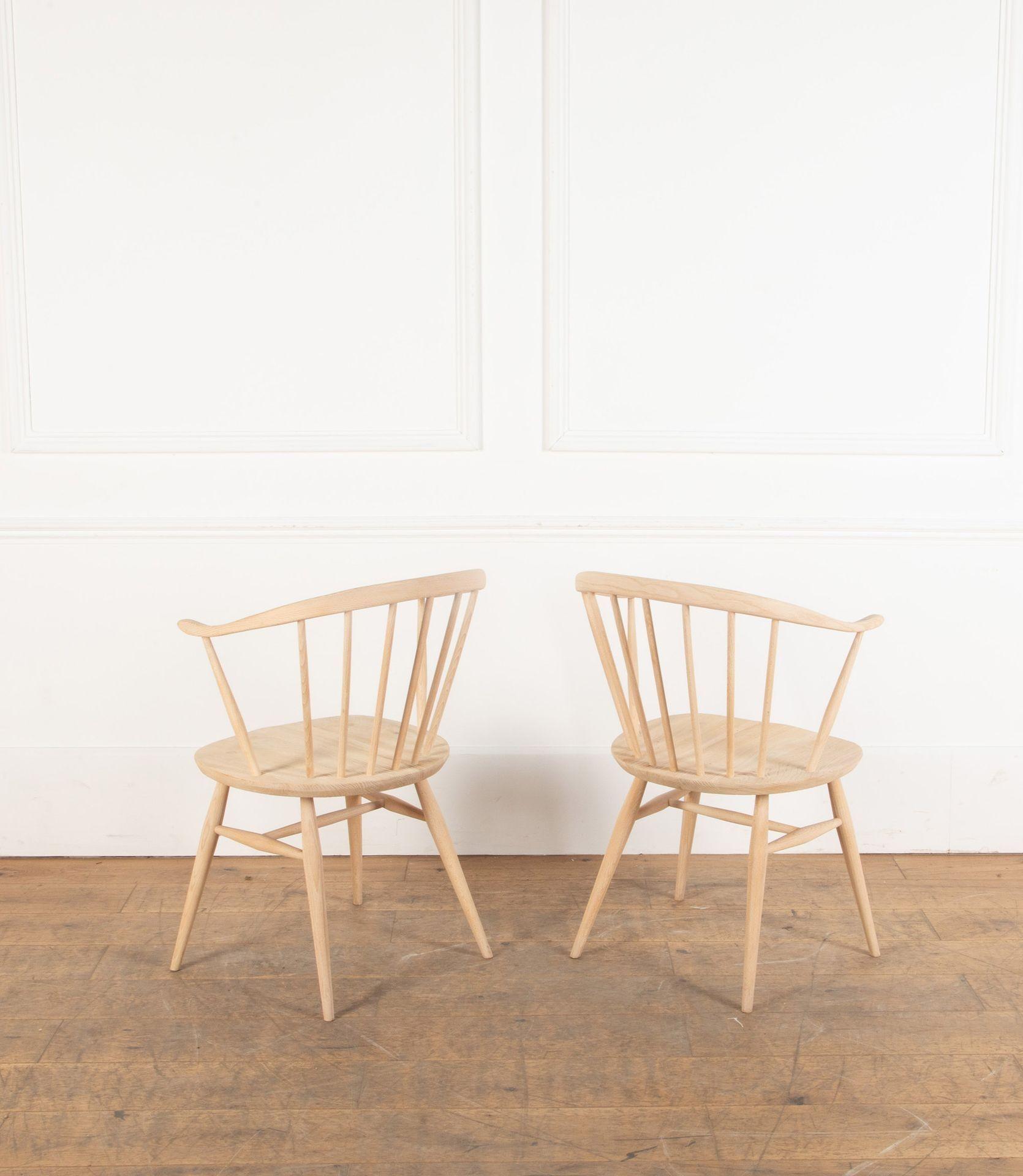 Ensemble de huit chaises 'Cowhorn' Ercol blanchies du milieu du siècle dernier en vente 1